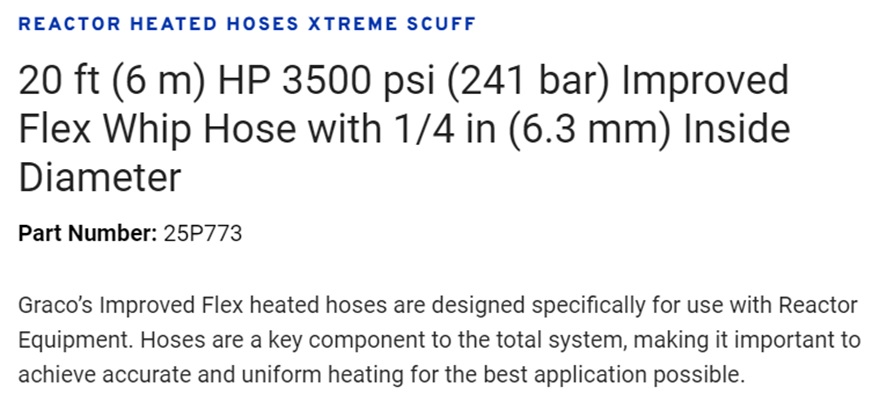 GRACO WHIP HOSE